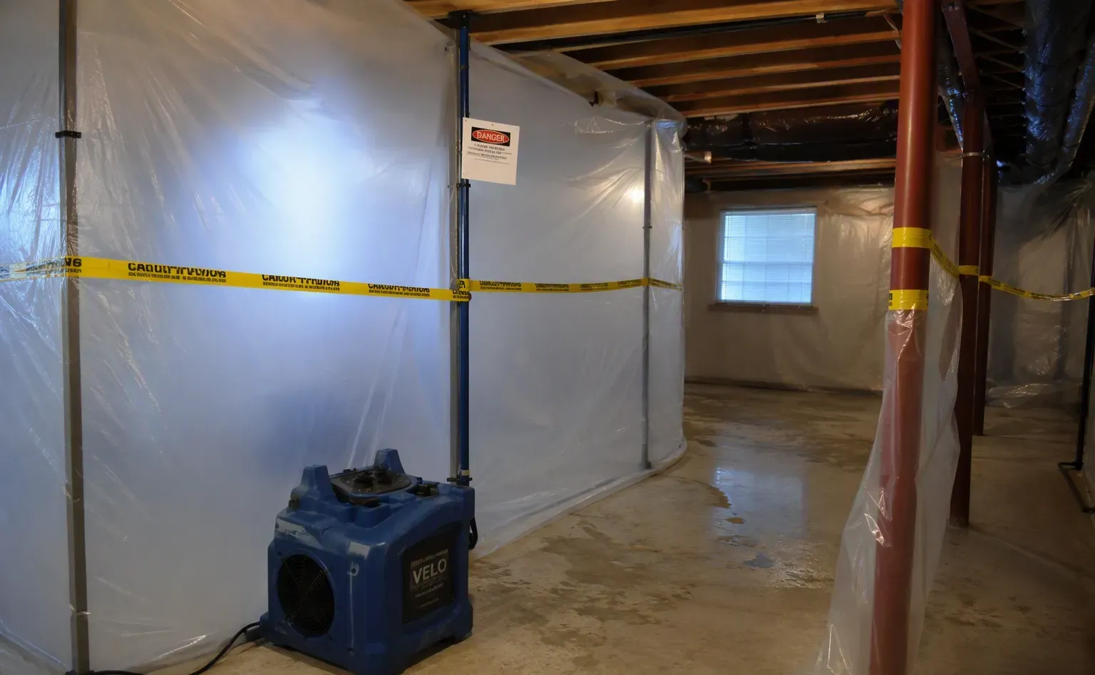 Sewage cleanup and water extraction in a Greenville property